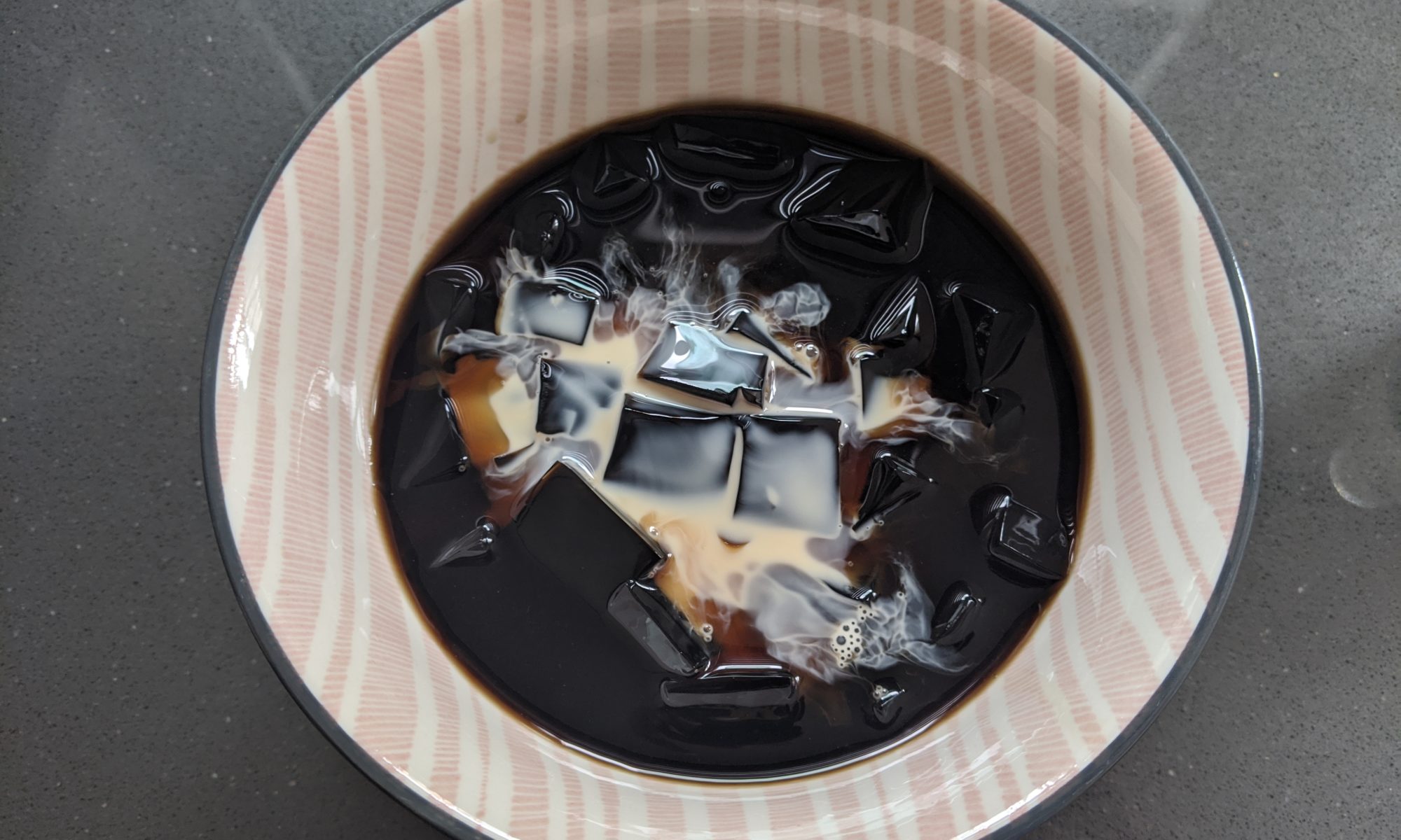 Grass jelly dessert asian